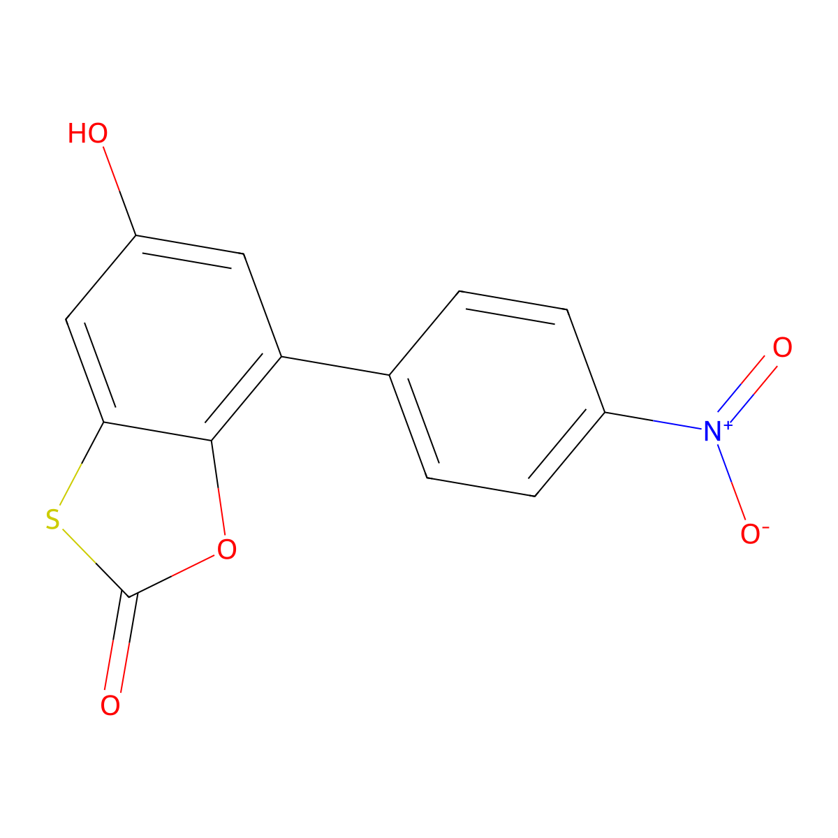 5-Hydroxy-7-(4-nitrophenyl)-1,3-benzoxathiol-2-one molecular structure, CAS 417701-01-0