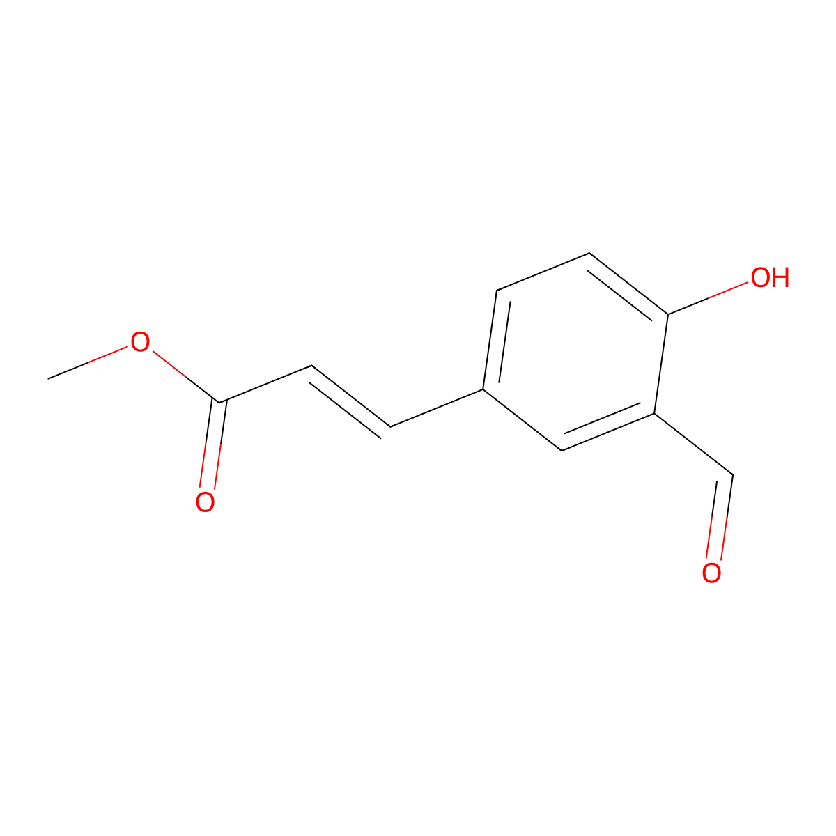 methyl (2E)-3-(3-formyl-4-hydroxyphenyl)acrylate molecular structure, CAS 417712-26-6