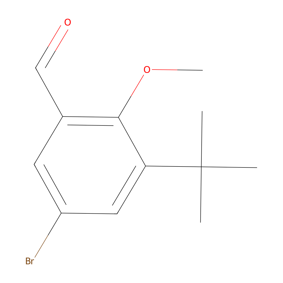 5-Bromo-3-(tert-butyl)-2-methoxybenzaldehyde molecular structure, CAS 417715-87-8