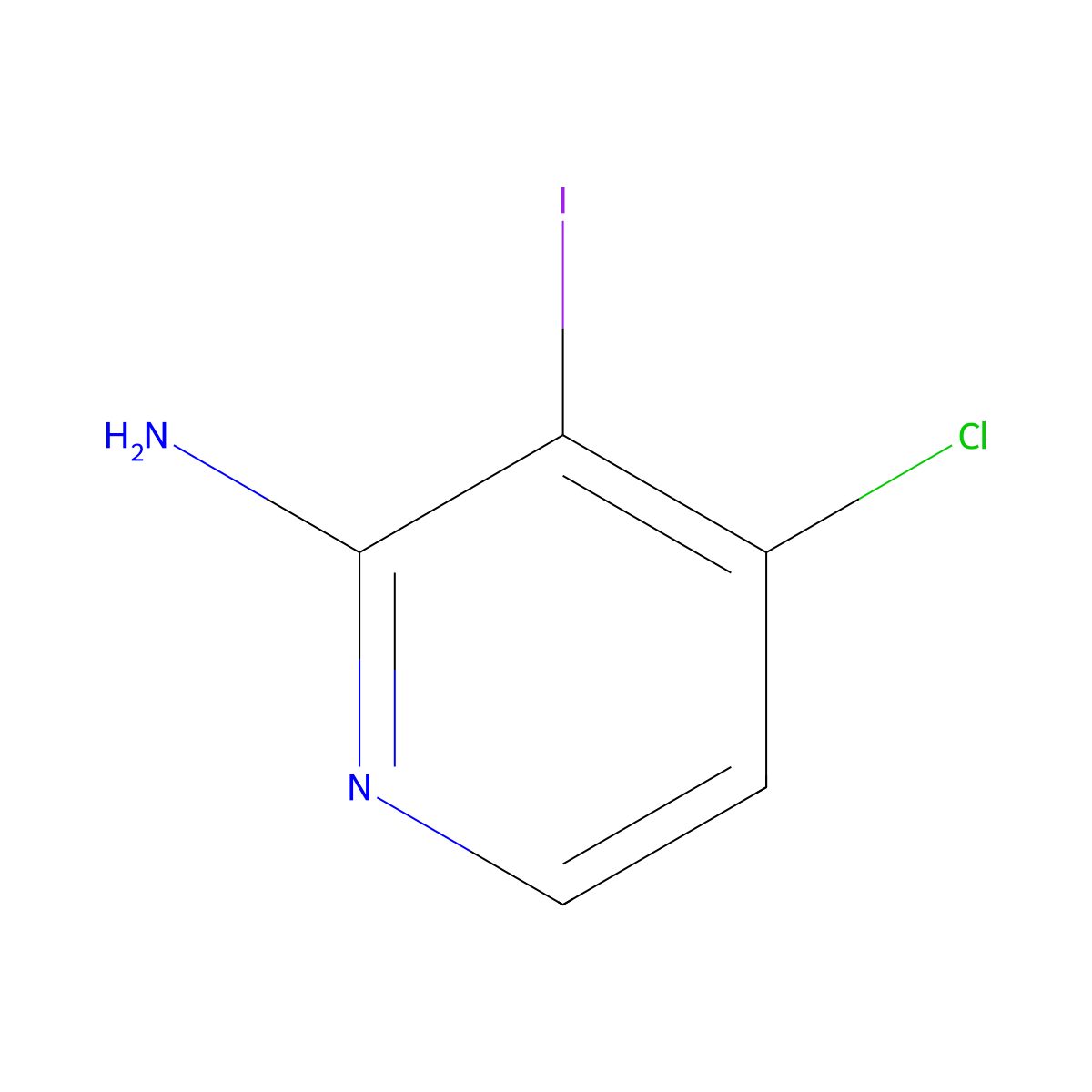 4-Chloro-3-iodopyridin-2-amine molecular structure, CAS 417721-69-8