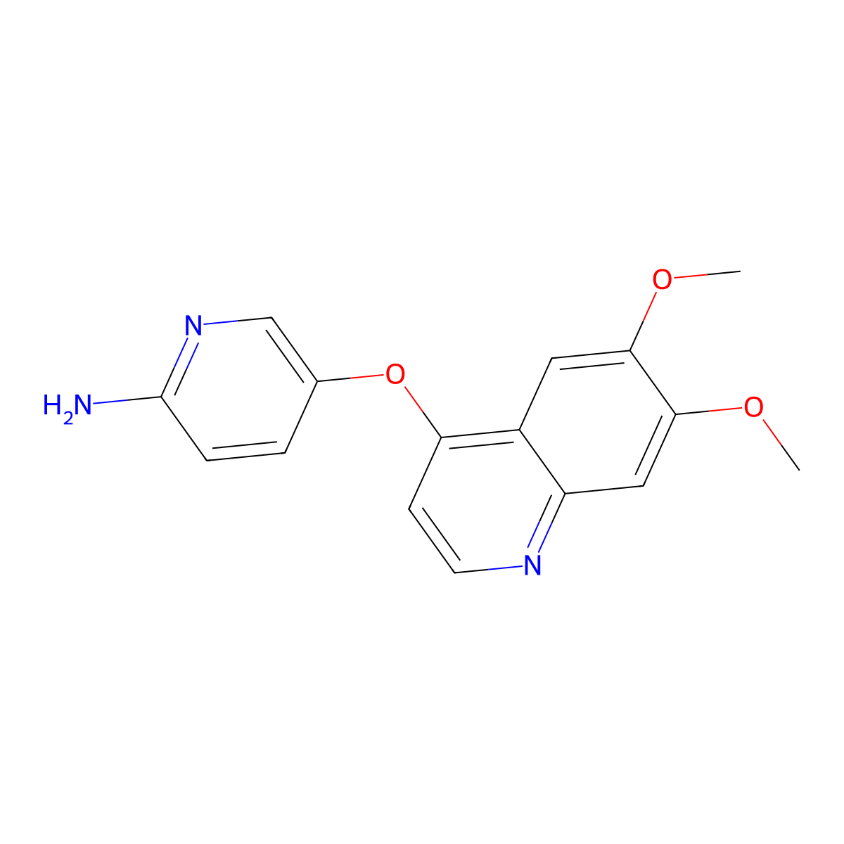 5-(6,7-Dimethoxyquinolin-4-yloxy)pyridin-2-amine molecular structure, CAS 417722-21-5