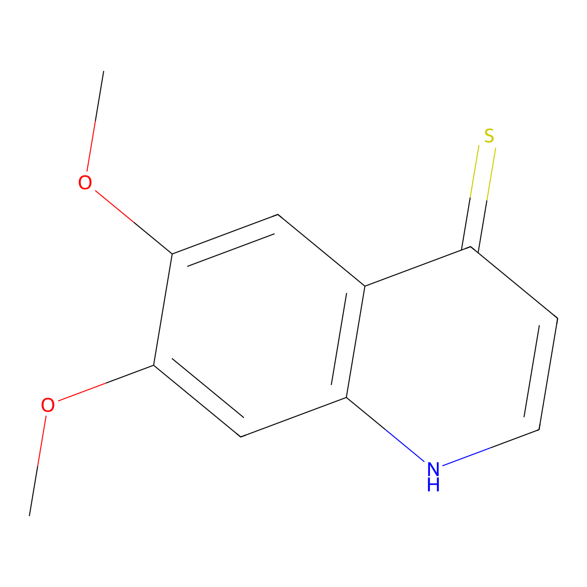 6,7-Dimethoxyquinoline-4(1H)-thione molecular structure, CAS 417722-22-6