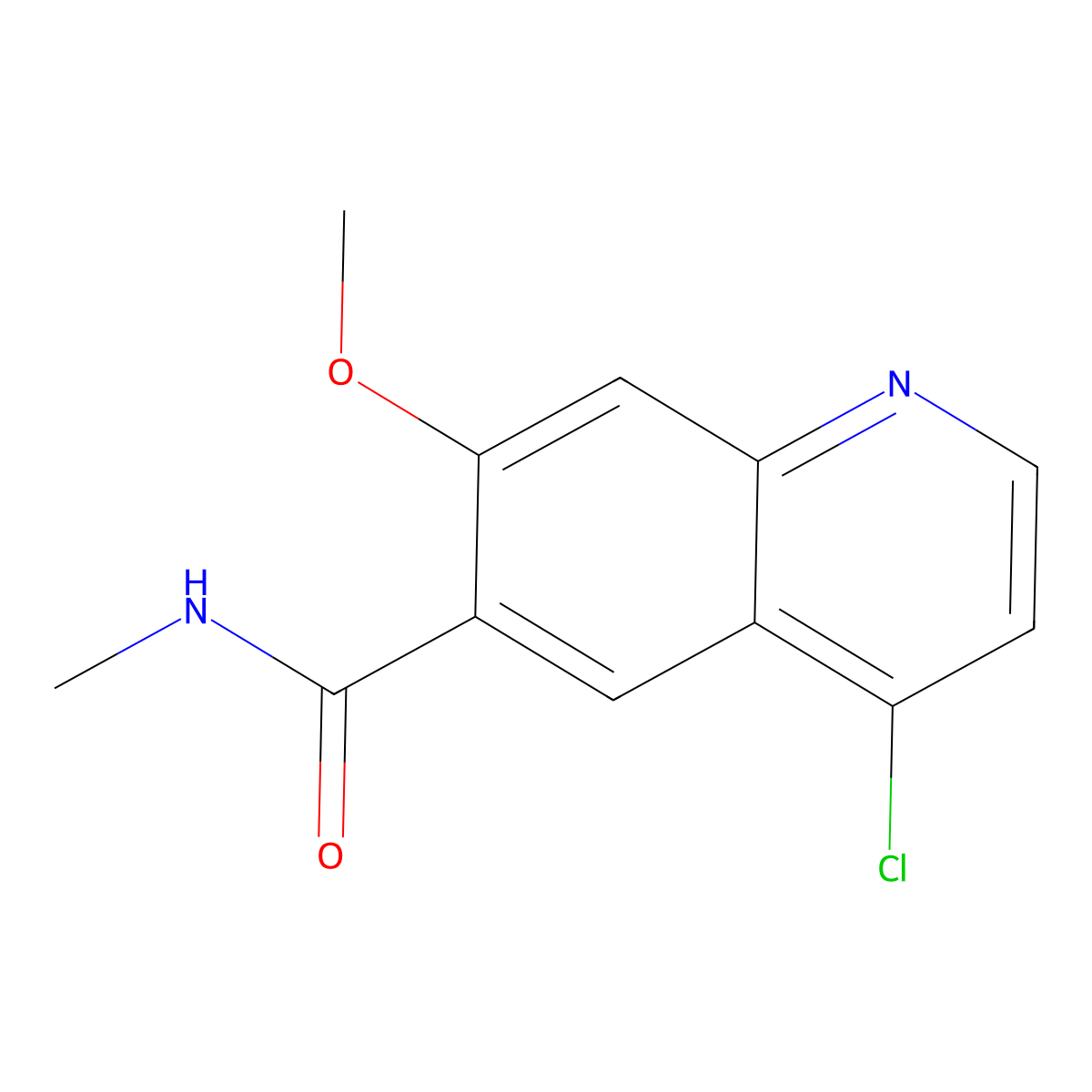 4-chloro-7-methoxy-N-methylquinoline-6-carboxamide molecular structure, CAS 417723-63-8