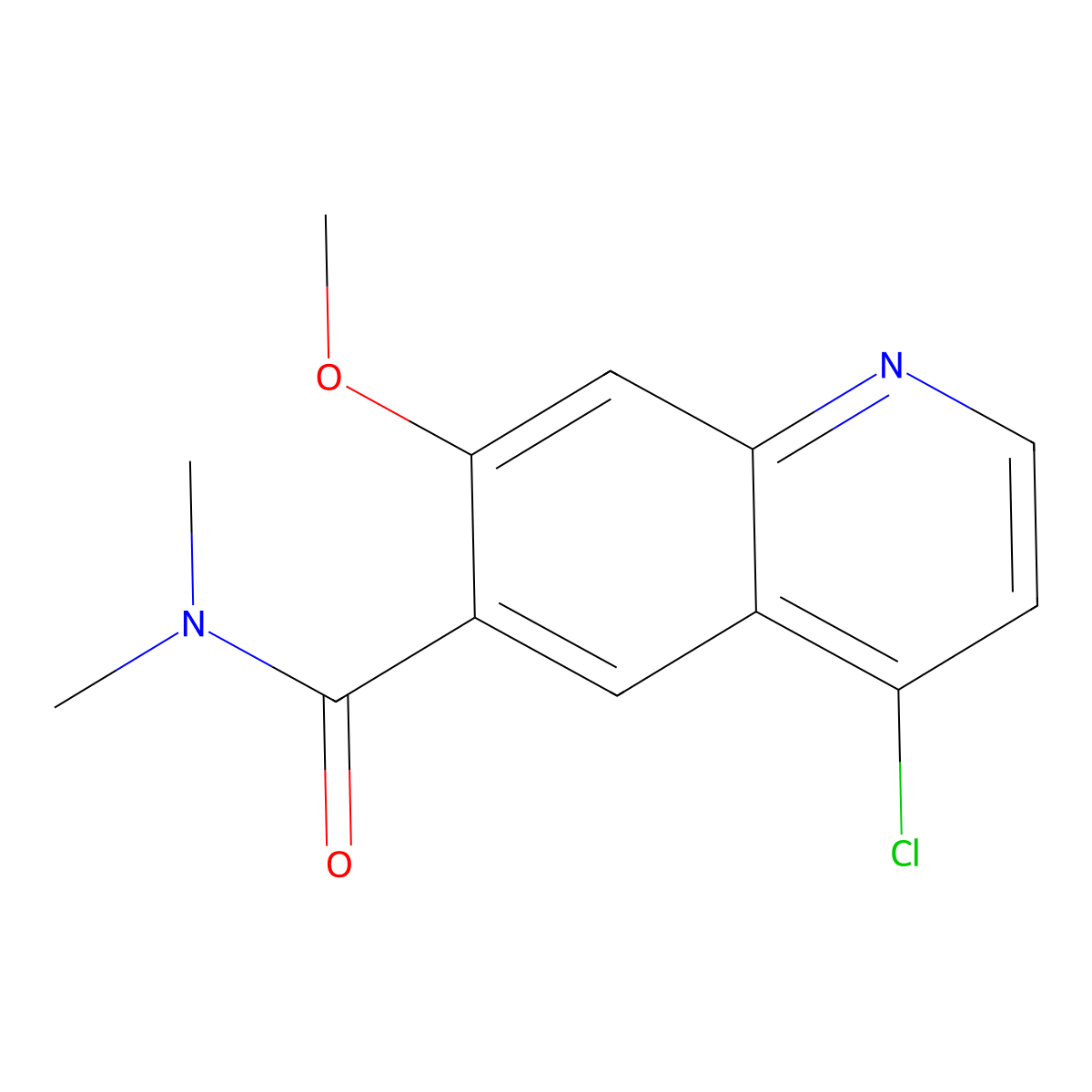4-chloro-7-methoxy-N,N-dimethylquinoline-6-carboxamide molecular structure, CAS 417723-66-1