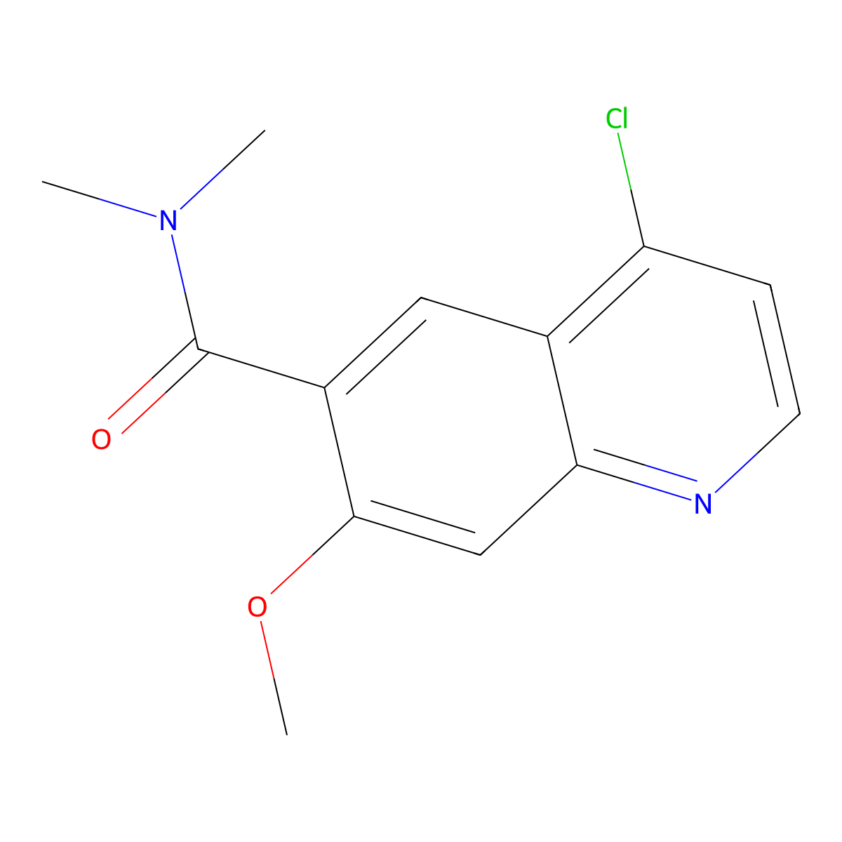 4-chloro-7-methoxy-N,N-dimethylquinoline-6-carboxamide molecular structure, CAS 417723-66-1