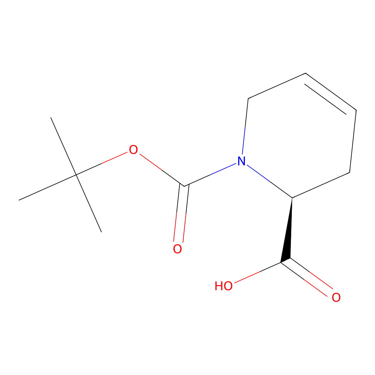 (S)-N-Boc-1,2,3,6-tetrahydro-2-pyridinecarboxylic acid molecular structure, CAS 417726-36-4