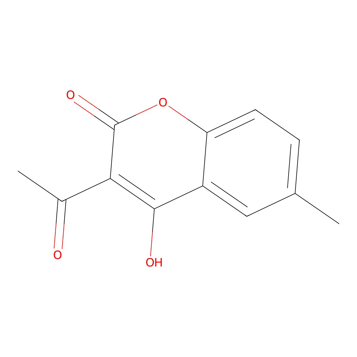 3-acetyl-4-hydroxy-6-methyl-2H-chromen-2-one molecular structure, CAS 41773-41-5