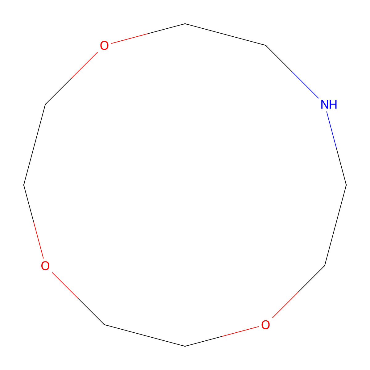 1,4,7-Trioxa-10-azacyclododecane molecular structure, CAS 41775-76-2