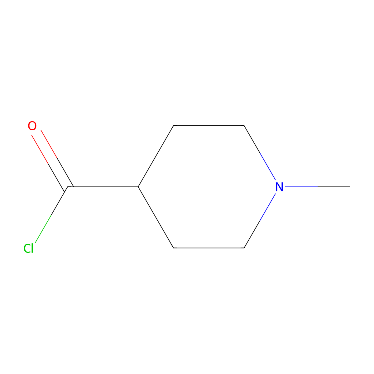 1-Methylpiperidine-4-carbonyl chloride molecular structure, CAS 41776-24-3