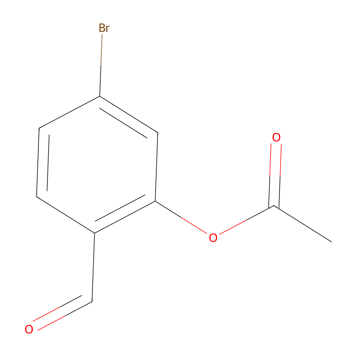5-Bromo-2-formylphenyl acetate molecular structure, CAS 41777-10-0