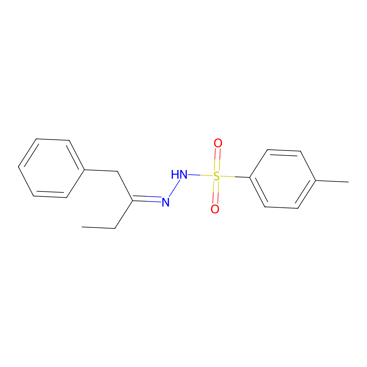 4-methyl-N-(1-phenylbutan-2-ylideneamino)benzenesulfonamide molecular structure, CAS 41780-81-8