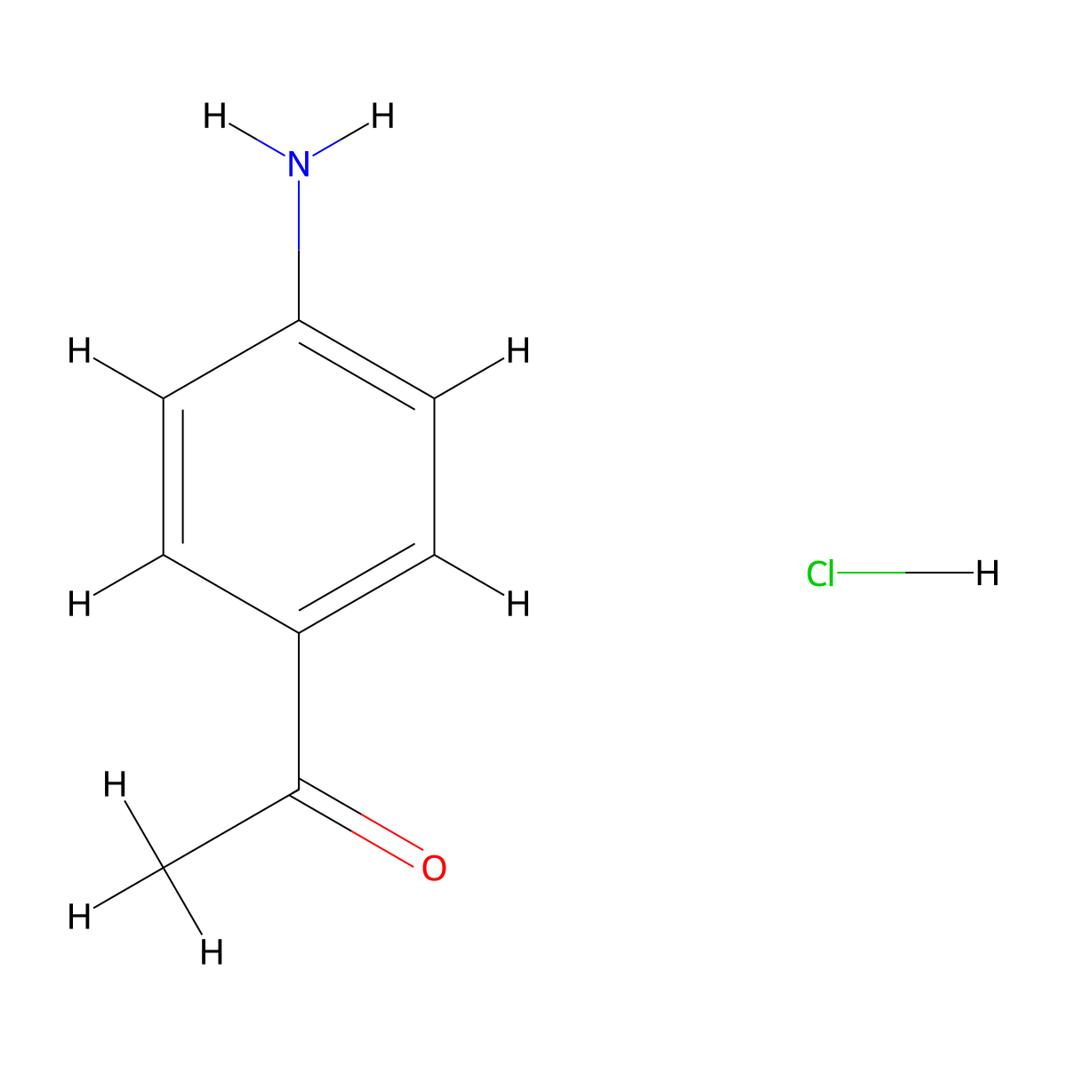 4'-Aminoacetophenone Hydrochloride molecular structure, CAS 41784-08-1