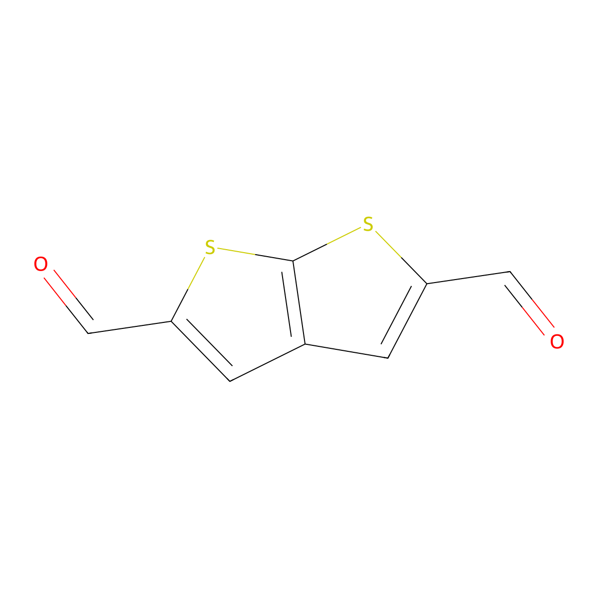 Thieno[2,3-b]thiophene-2,5-dicarboxaldehyde molecular structure, CAS 41784-82-1