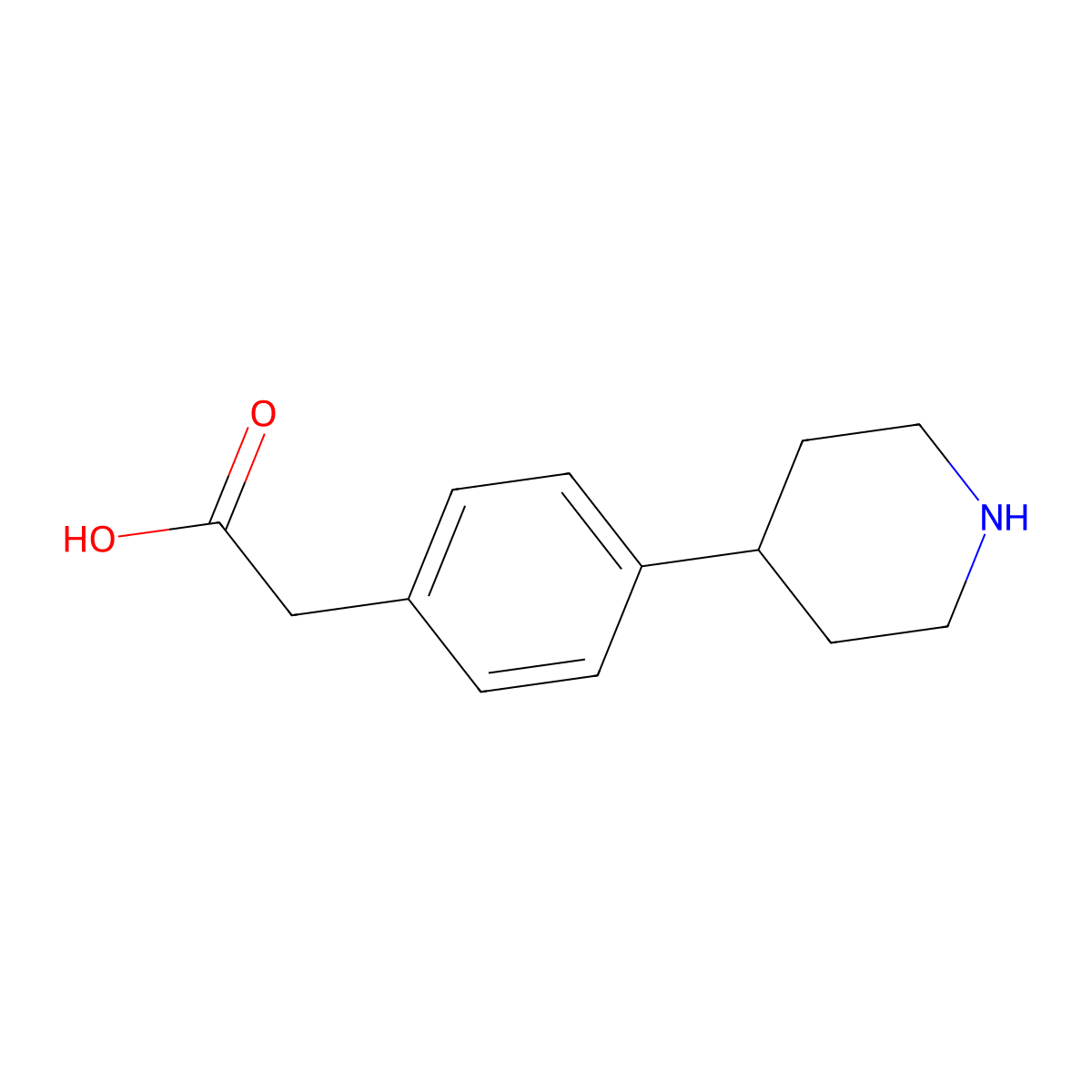2-(4-(Piperidin-4-yl)phenyl)acetic acid molecular structure, CAS 41789-04-2