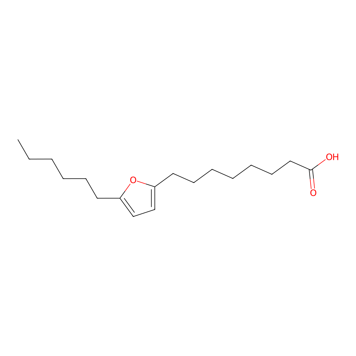 8-(5-Hexylfuran-2-yl)octanoic acid molecular structure, CAS 4179-44-6
