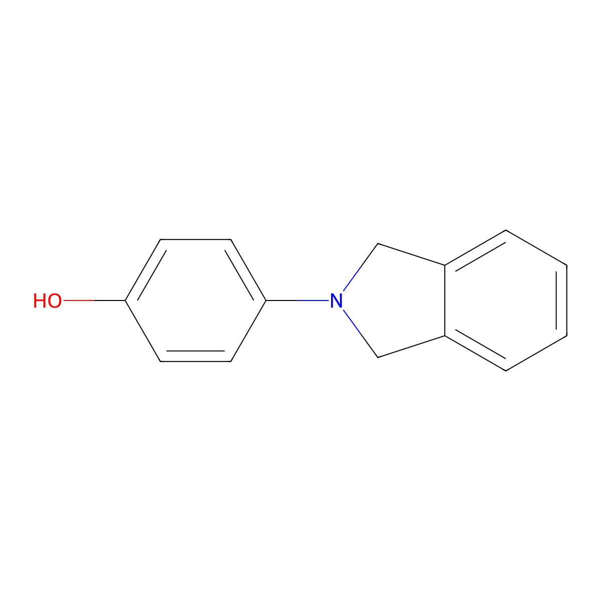 4-(1,3-dihydro-2H-isoindol-2-yl)phenol molecular structure, CAS 41790-54-9