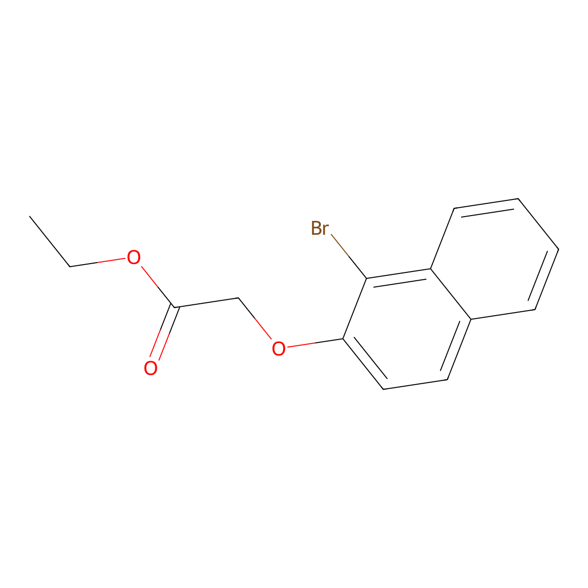 Ethyl 2-(1-bromo-2-naphthyloxy)acetate molecular structure, CAS 41791-60-0