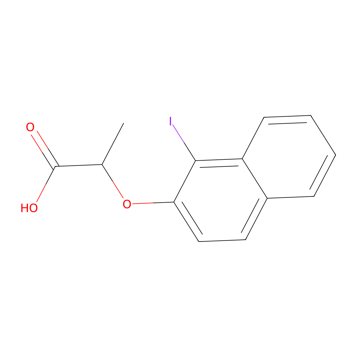 2-(1-Iodonaphthalen-2-yl)oxypropanoic acid molecular structure, CAS 41791-69-9
