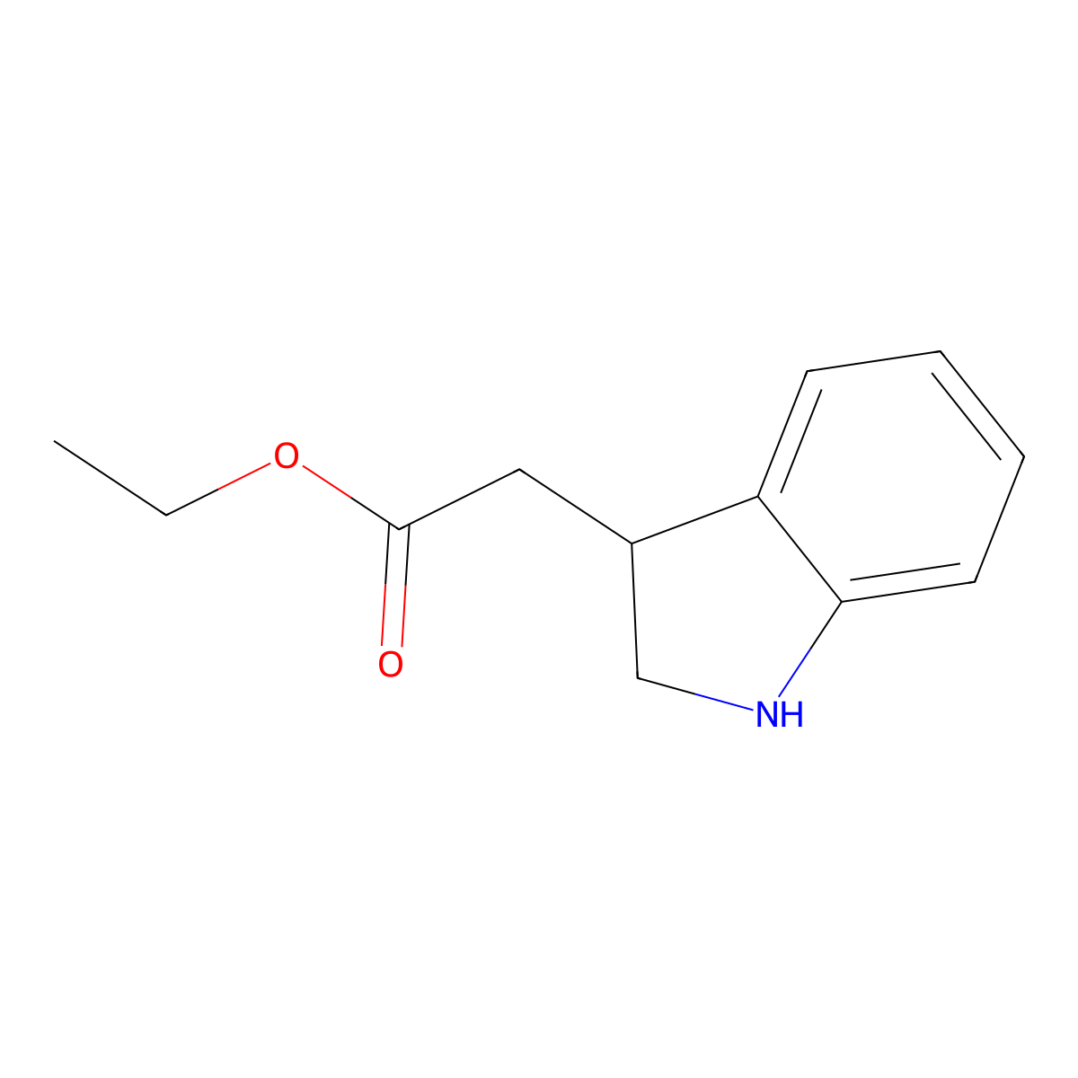 Ethyl (2,3-dihydro-1H-indol-3-yl)acetate molecular structure, CAS 41799-71-7