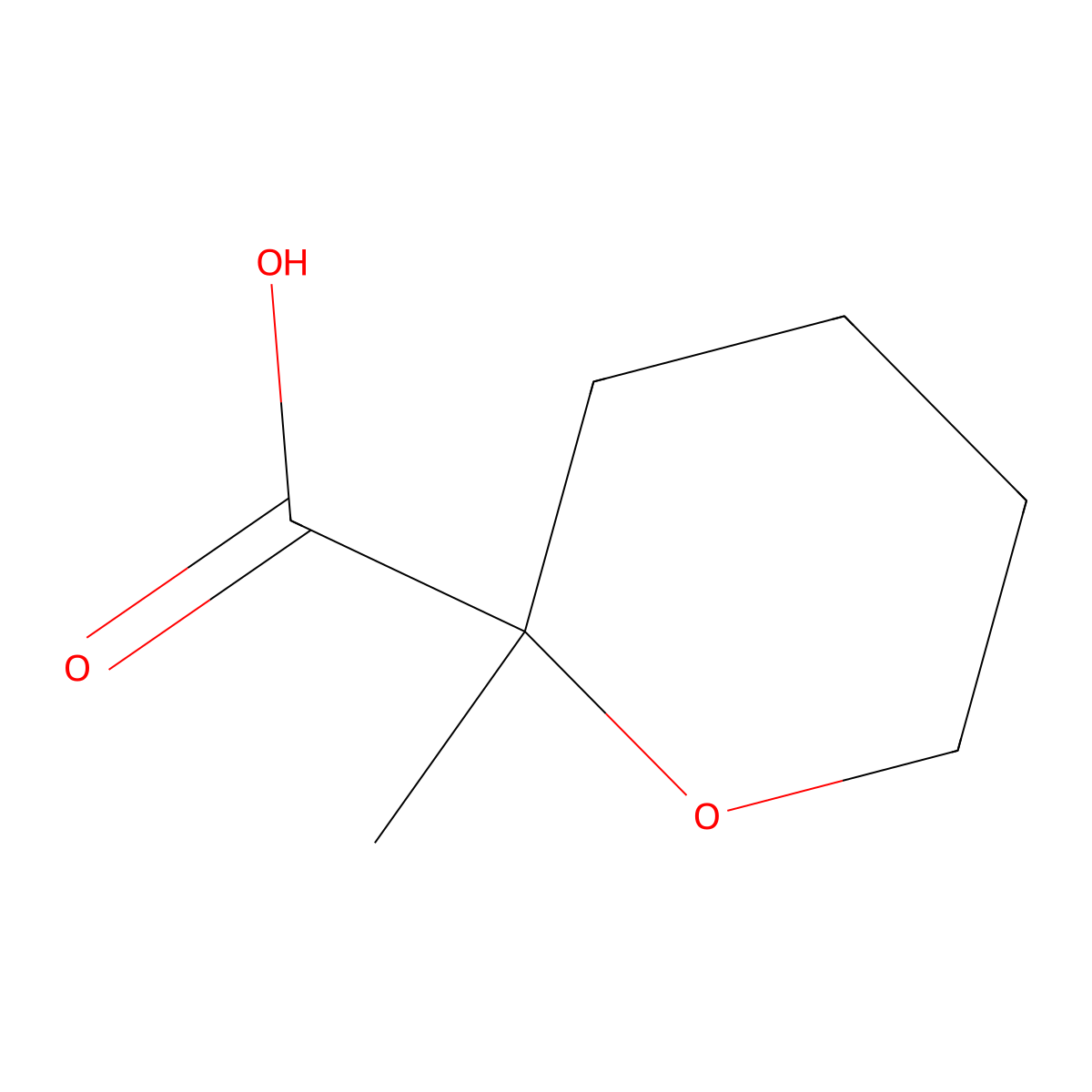 2-Methyloxane-2-carboxylic acid molecular structure, CAS 4180-13-6
