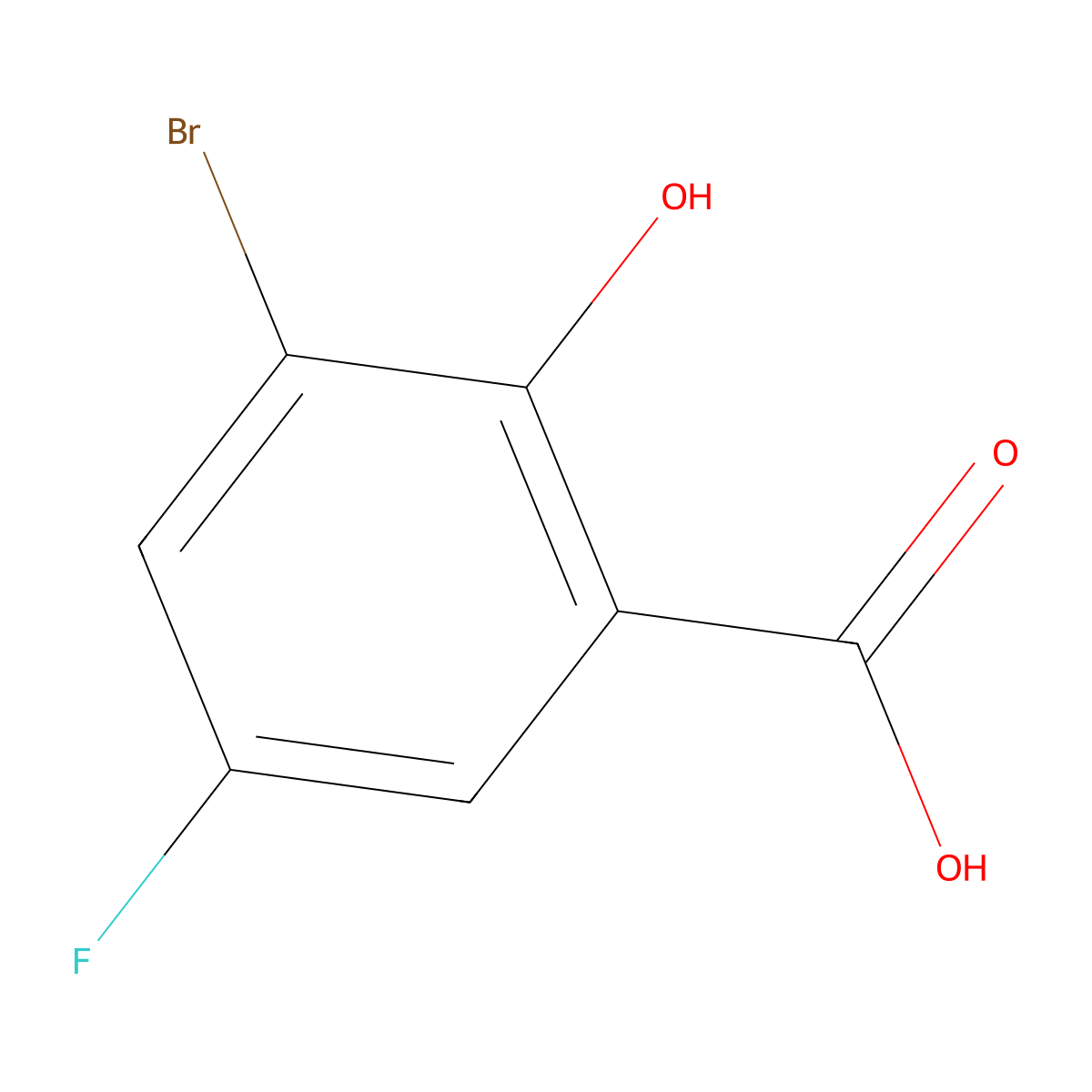 3-Bromo-5-fluoro-2-hydroxybenzoic acid molecular structure, CAS 4180-42-1