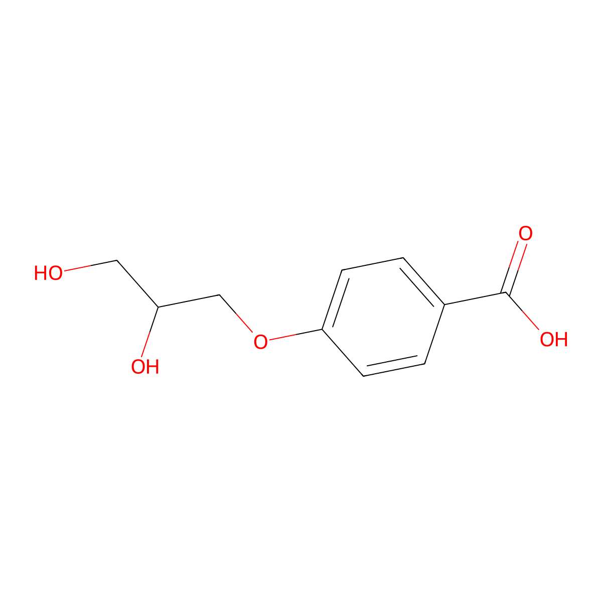 4-(2,3-Dihydroxypropoxy)benzoic acid molecular structure, CAS 4180-57-8