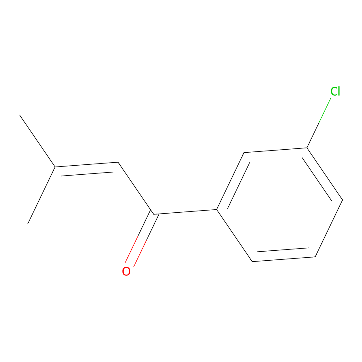 2-Buten-1-one, 1-(3-chlorophenyl)-3-methyl- molecular structure, CAS 41801-86-9