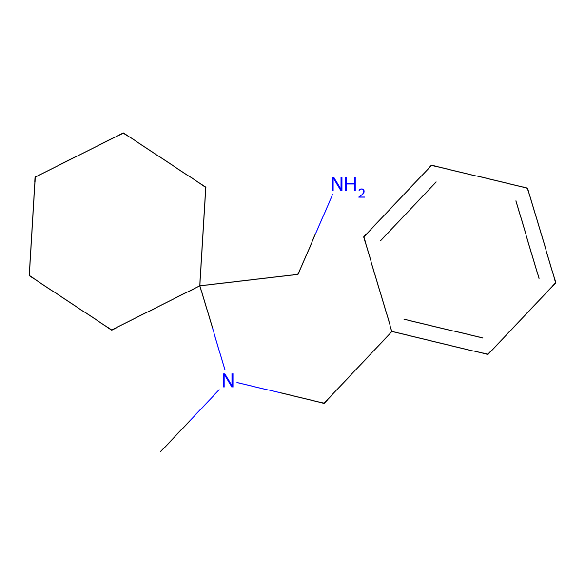 1-(aminomethyl)-N-benzyl-N-methylcyclohexan-1-amine molecular structure, CAS 41805-29-2