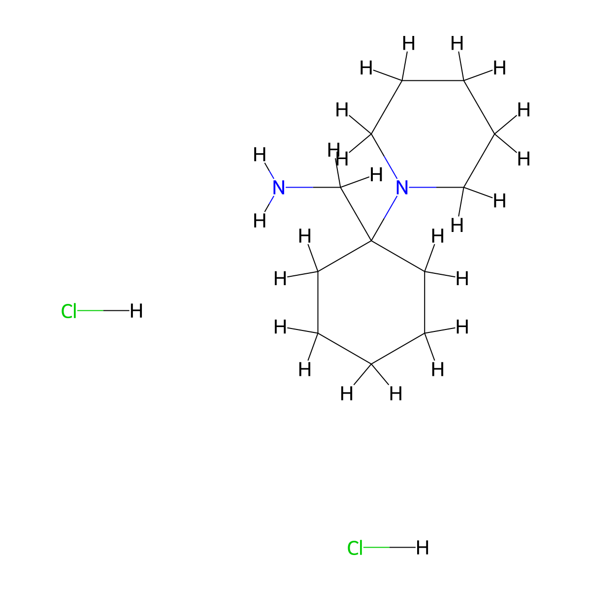 1-(1-Piperidin-1-ylcyclohexyl)methanaminedihydrochloride molecular structure, CAS 41805-37-2