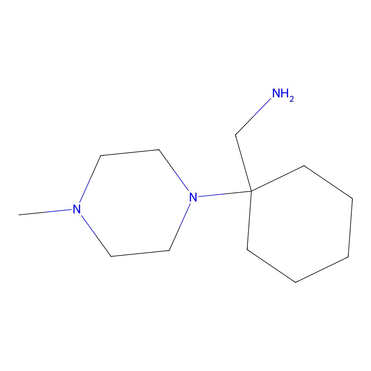 (1-(4-Methylpiperazin-1-yl)cyclohexyl)methanamine molecular structure, CAS 41805-59-8