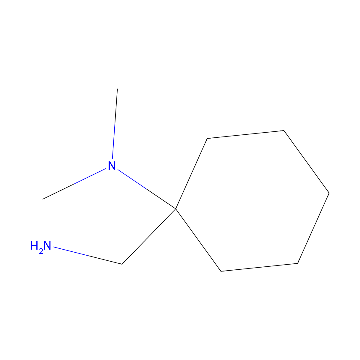 1-(Aminomethyl)-N,N-dimethylcyclohexan-1-amine molecular structure, CAS 41806-09-1