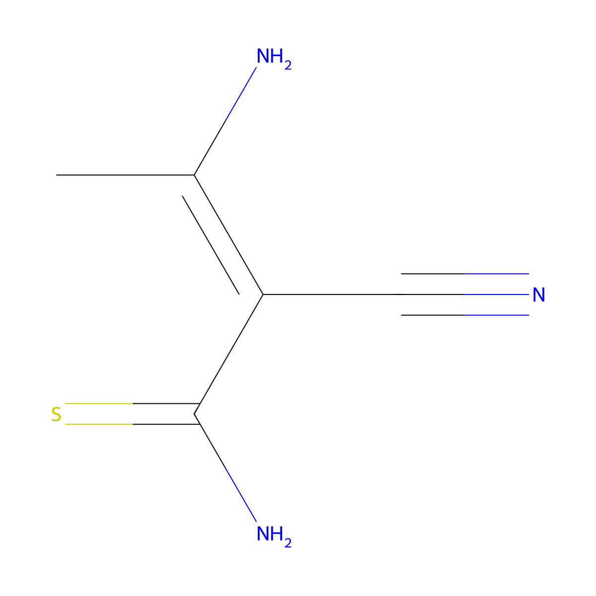 3-Amino-2-cyanobut-2-enethioamide molecular structure, CAS 41808-30-4