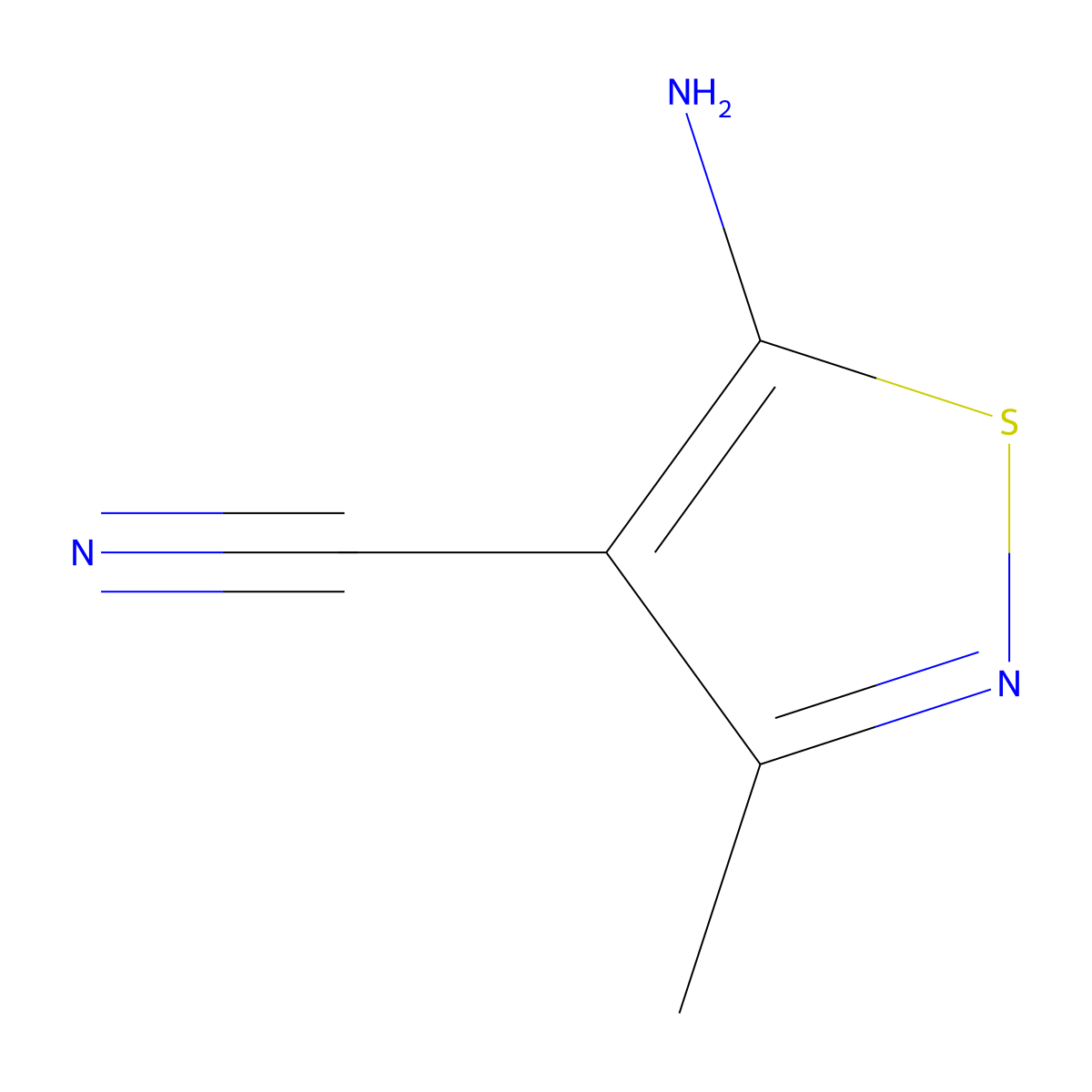 5-Amino-3-methyl-1,2-thiazole-4-carbonitrile molecular structure, CAS 41808-35-9