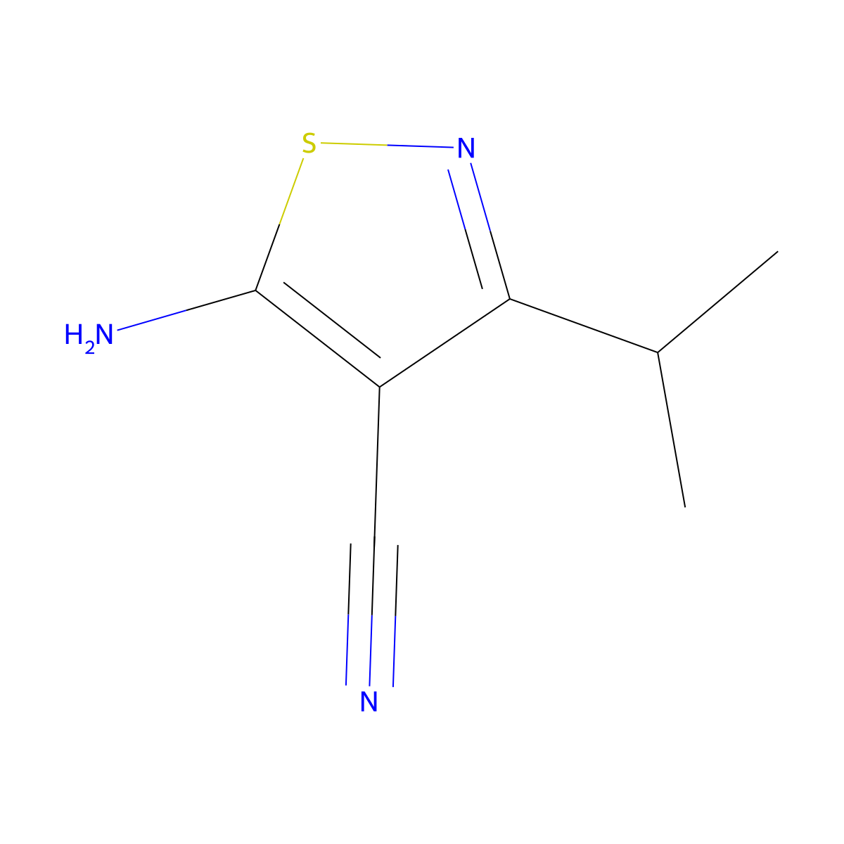 5-Amino-3-isopropylisothiazole-4-carbonitrile molecular structure, CAS 41808-37-1