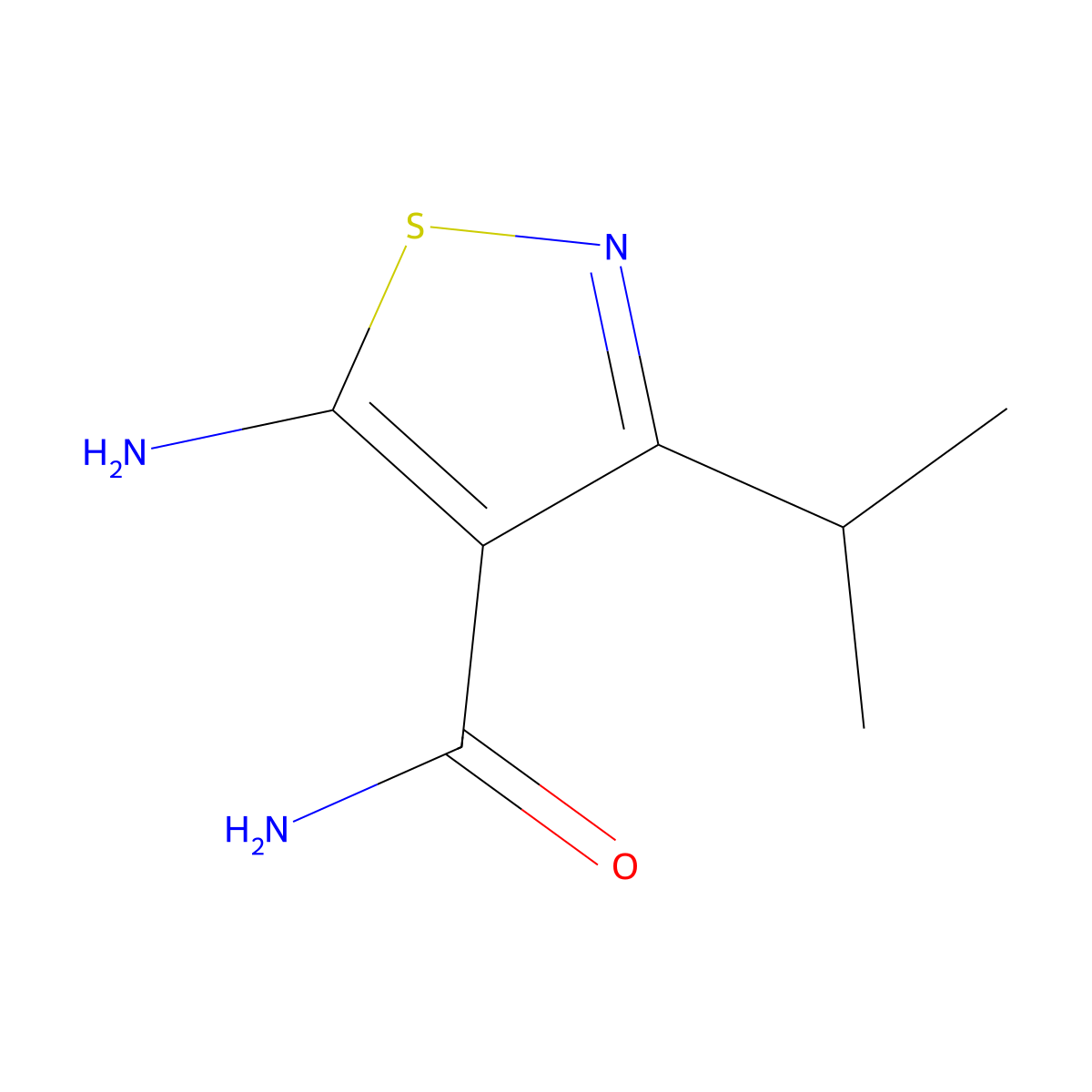 5-Amino-3-isopropylisothiazole-4-carboxamide molecular structure, CAS 41808-42-8