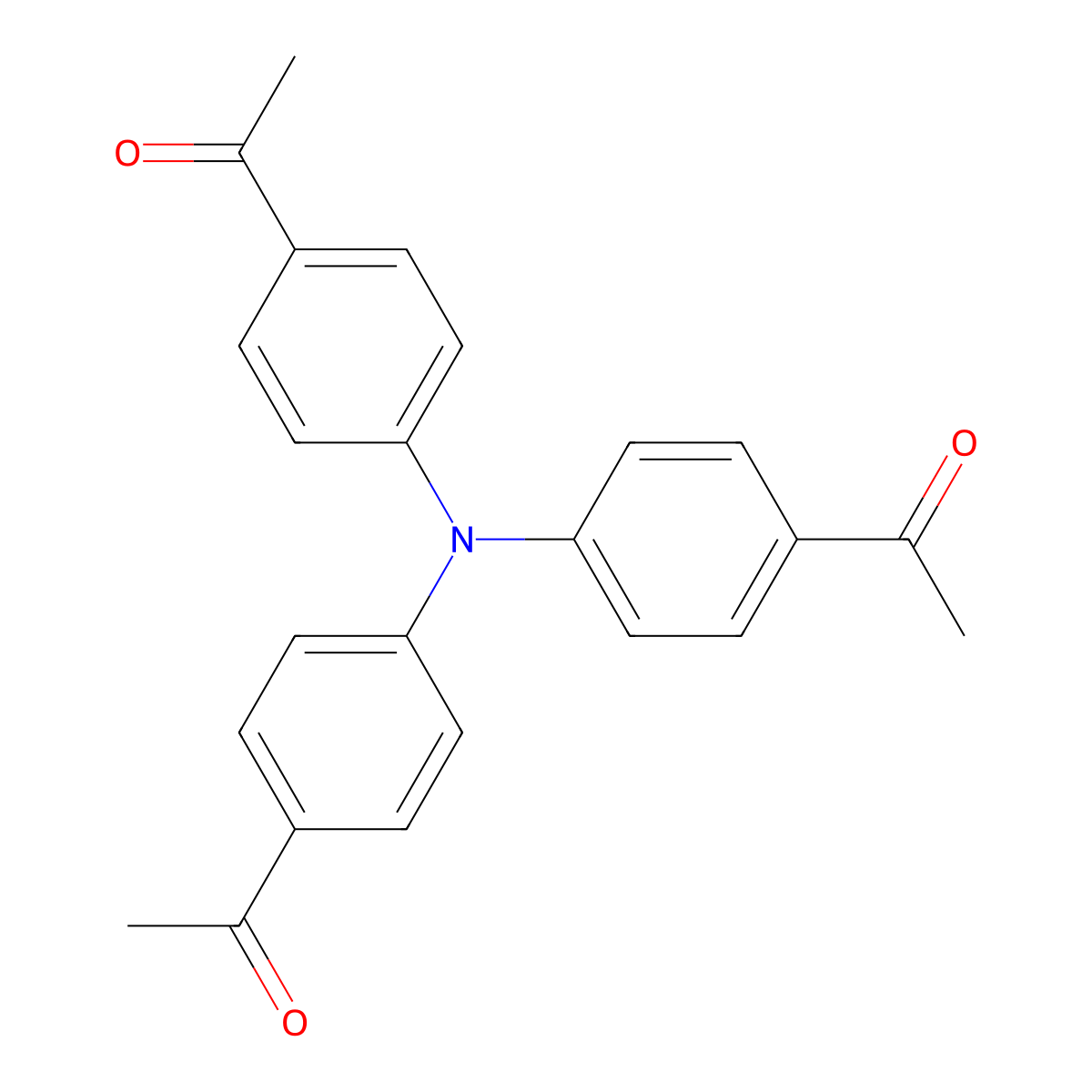 4,4',4''-Triacetyltriphenylamine molecular structure, CAS 4181-21-9