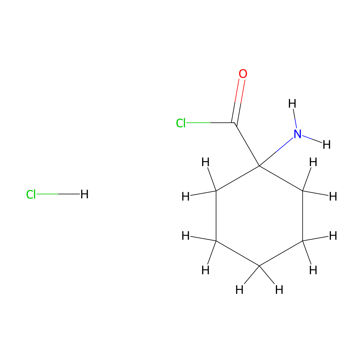Cyclohexanecarbonyl chloride, 1-amino-, hydrochloride (1:1) molecular structure, CAS 41812-95-7