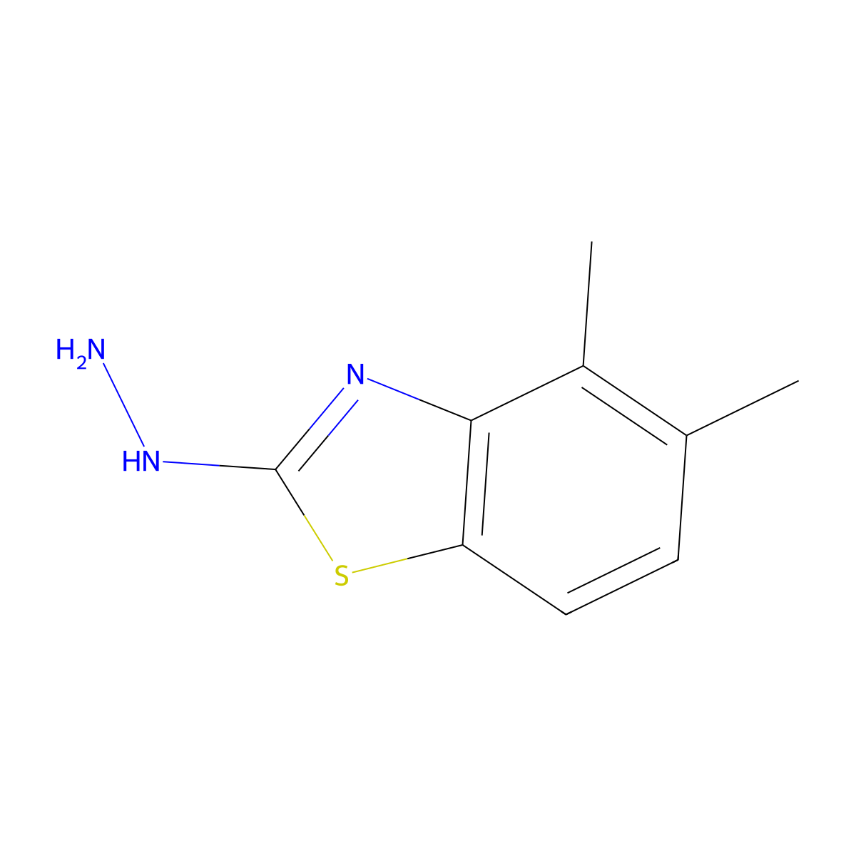 2-Hydrazino-4,5-dimethyl-1,3-benzothiazole molecular structure, CAS 41814-52-2