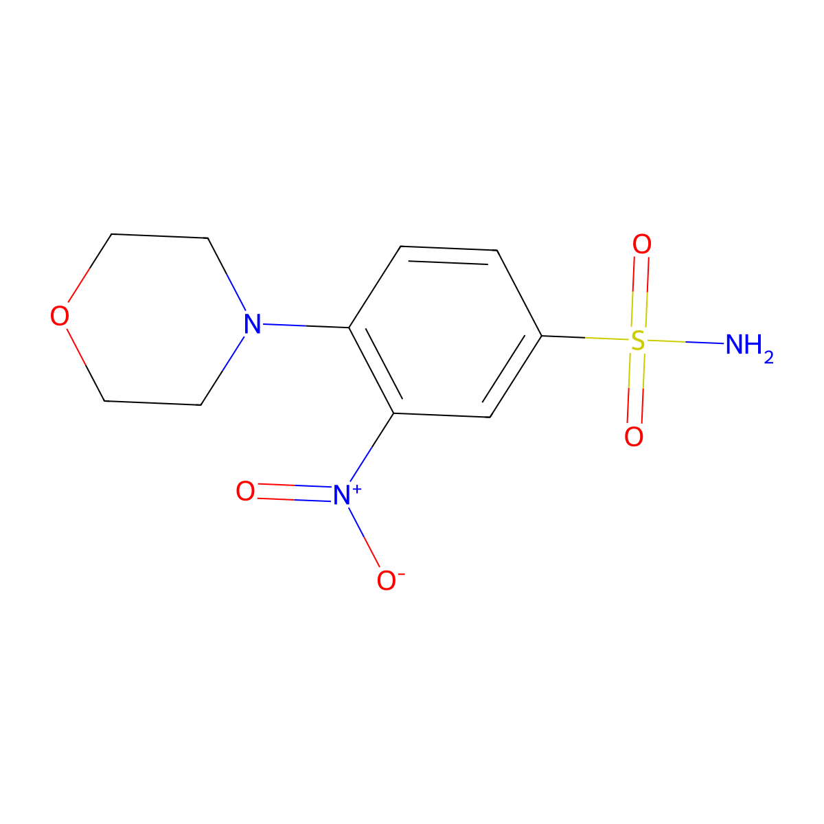 4-Morpholin-4-yl-3-nitrobenzenesulfonamide molecular structure, CAS 41817-97-4