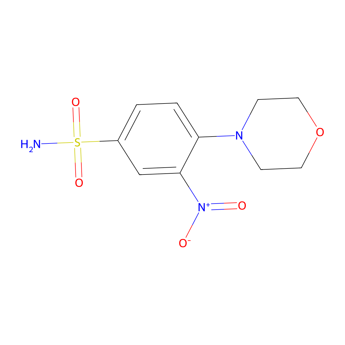 4-Morpholin-4-yl-3-nitrobenzenesulfonamide molecular structure, CAS 41817-97-4