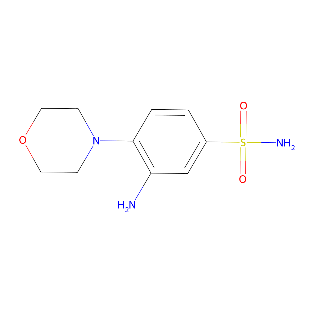3-Amino-4-morpholin-4-ylbenzenesulfonamide molecular structure, CAS 41817-99-6