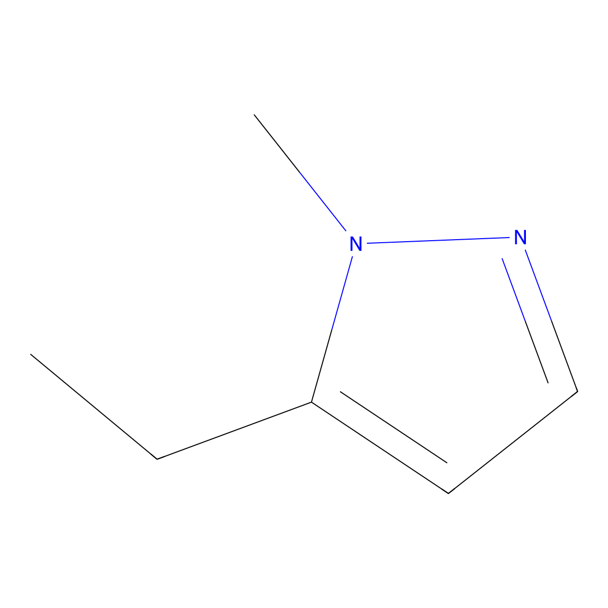5-ethyl-1-methyl-1H-pyrazole molecular structure, CAS 41818-33-1
