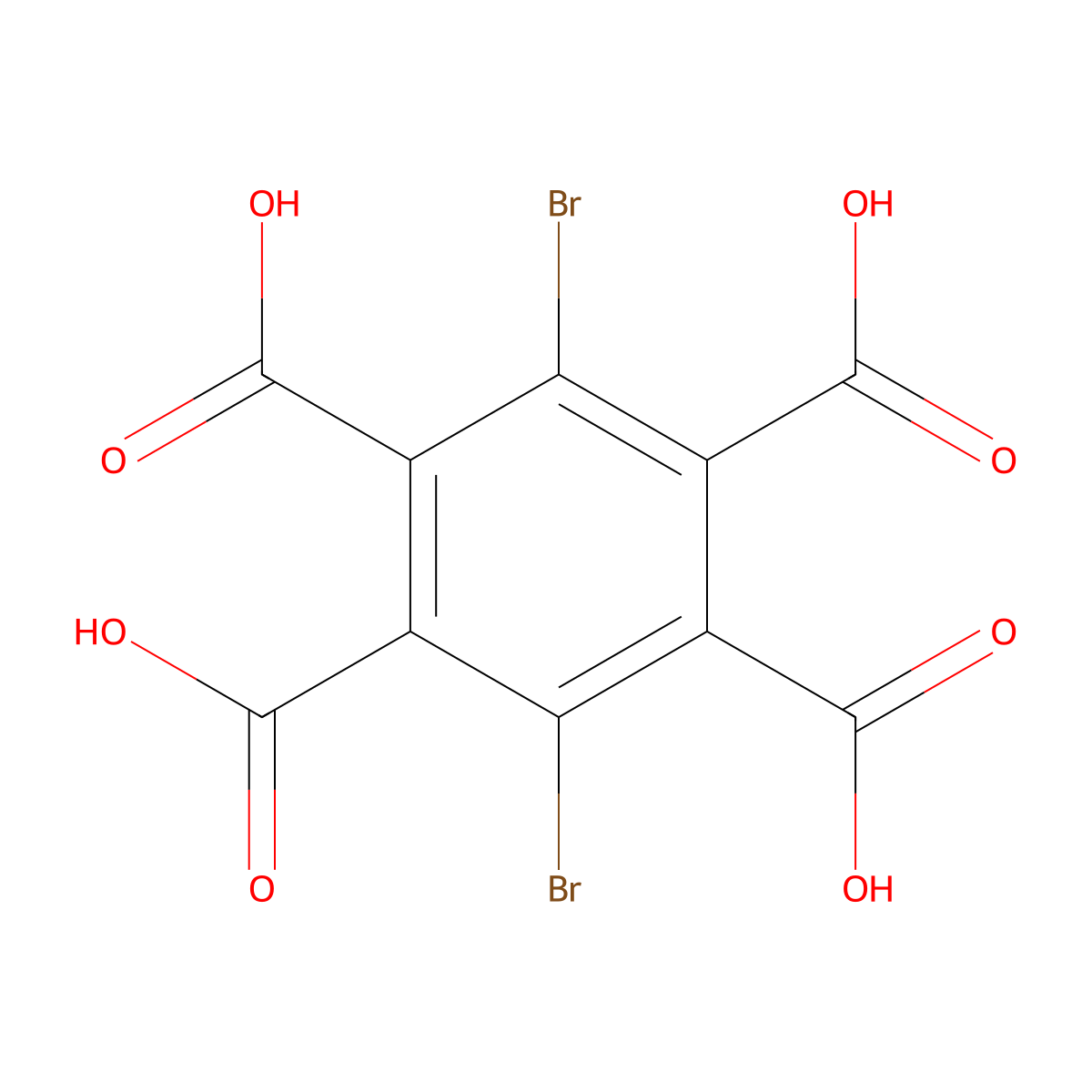 3,6-Dibromobenzene-1,2,4,5-tetracarboxylic acid molecular structure, CAS 41819-13-0