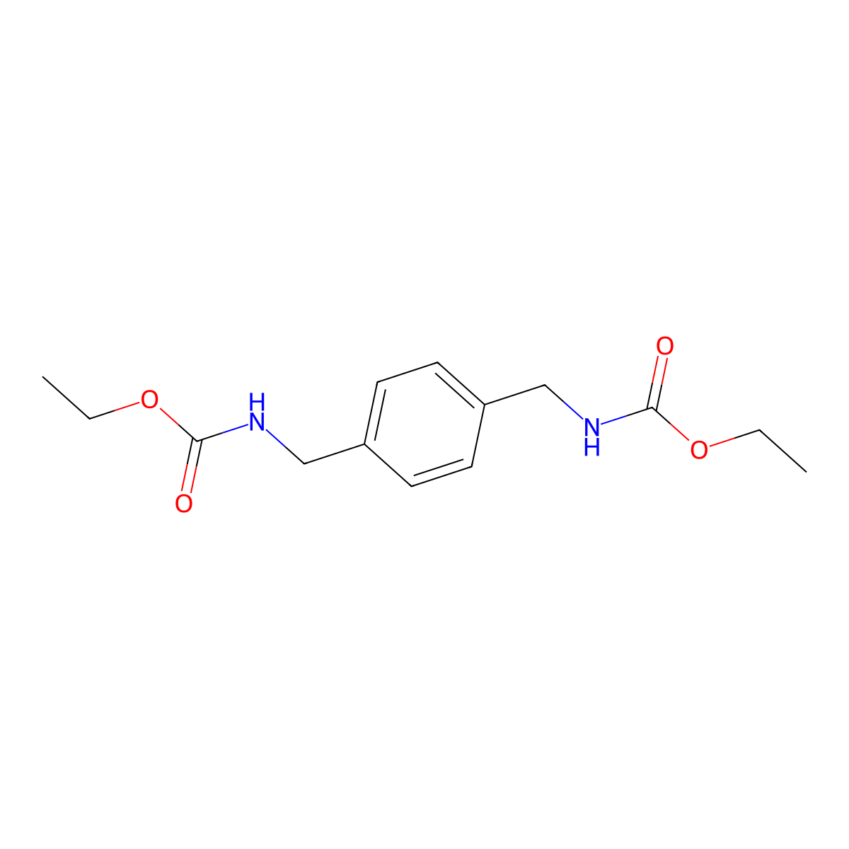 ethyl N-[[4-[(ethoxycarbonylamino)methyl]phenyl]methyl]carbamate molecular structure, CAS 4182-40-5