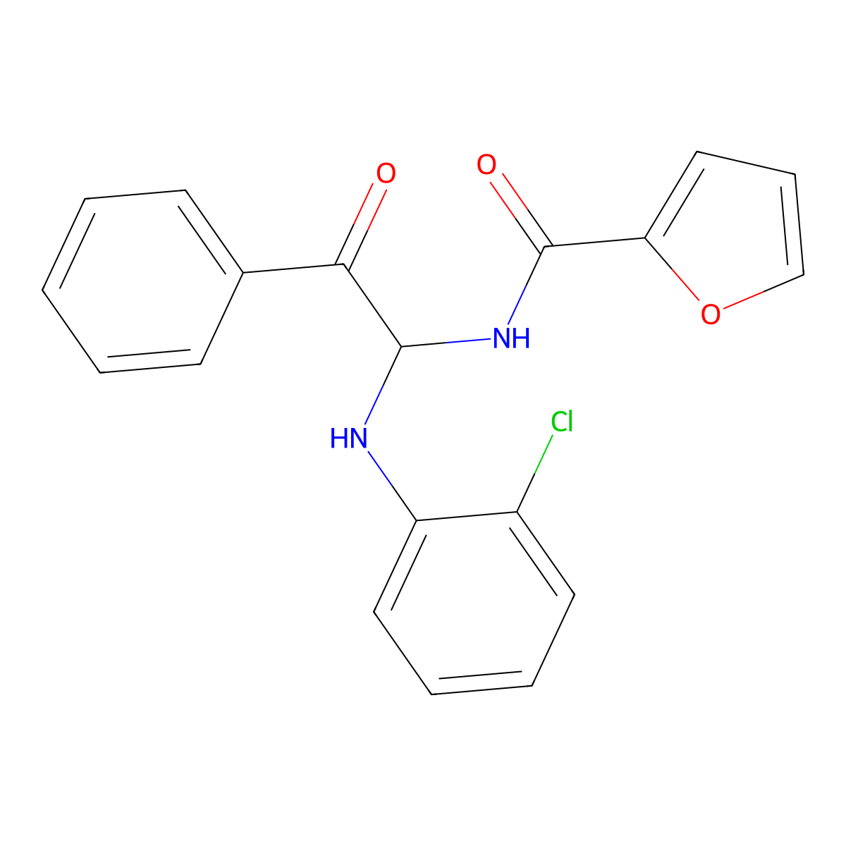 N-[1-(2-chloroanilino)-2-oxo-2-phenylethyl]furan-2-carboxamide molecular structure, CAS 4182-82-5