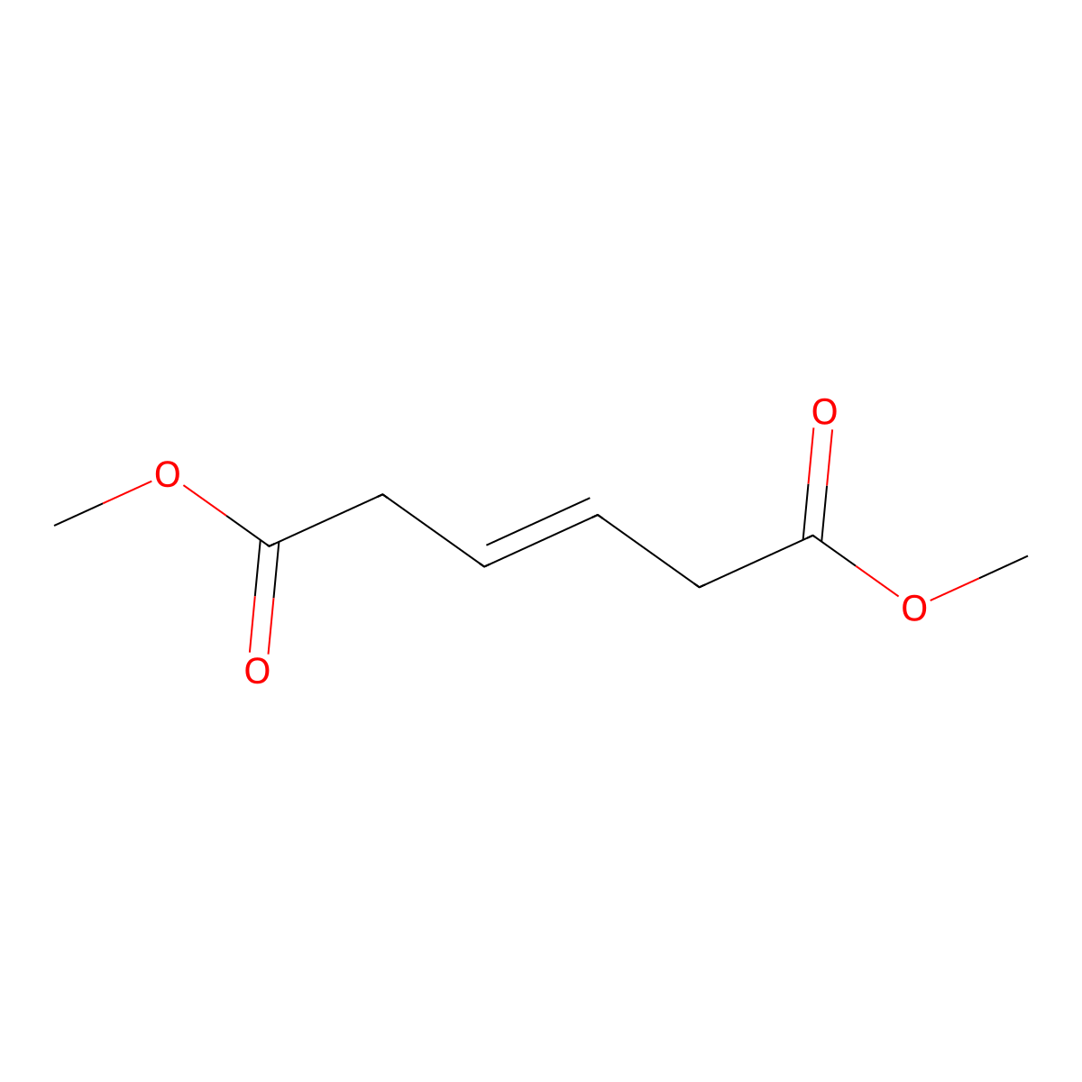 Dimethyl hex-3-enedioate molecular structure, CAS 41820-27-3