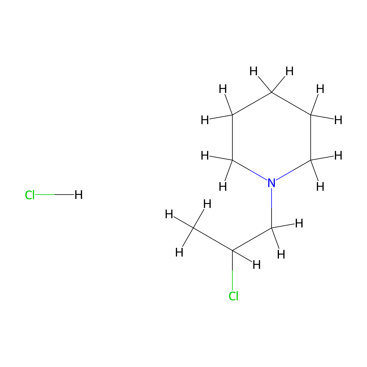 1-(2-Chloropropyl)piperidine hydrochloride molecular structure, CAS 41821-48-1