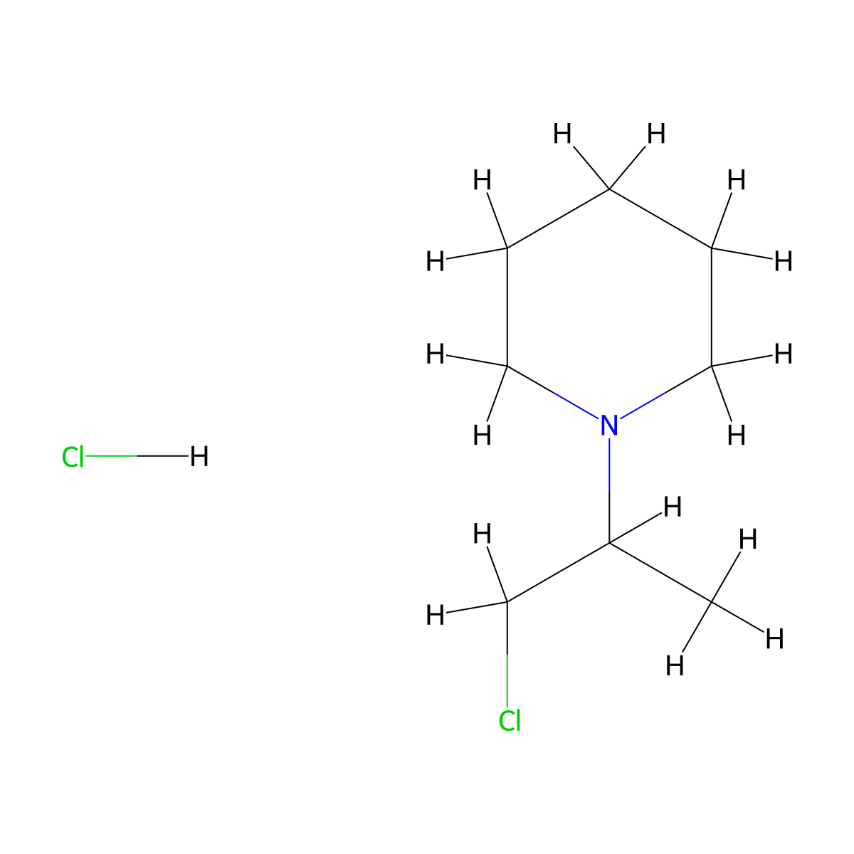 1-(2-Chloro-1-methylethyl)piperidine hydrochloride molecular structure, CAS 41821-55-0
