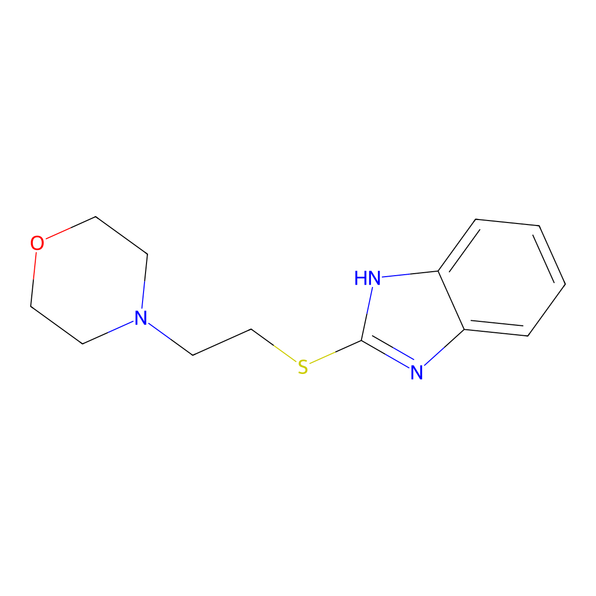 4-[2-(1H-benzimidazol-2-ylsulfanyl)ethyl]morpholine molecular structure, CAS 41821-62-9
