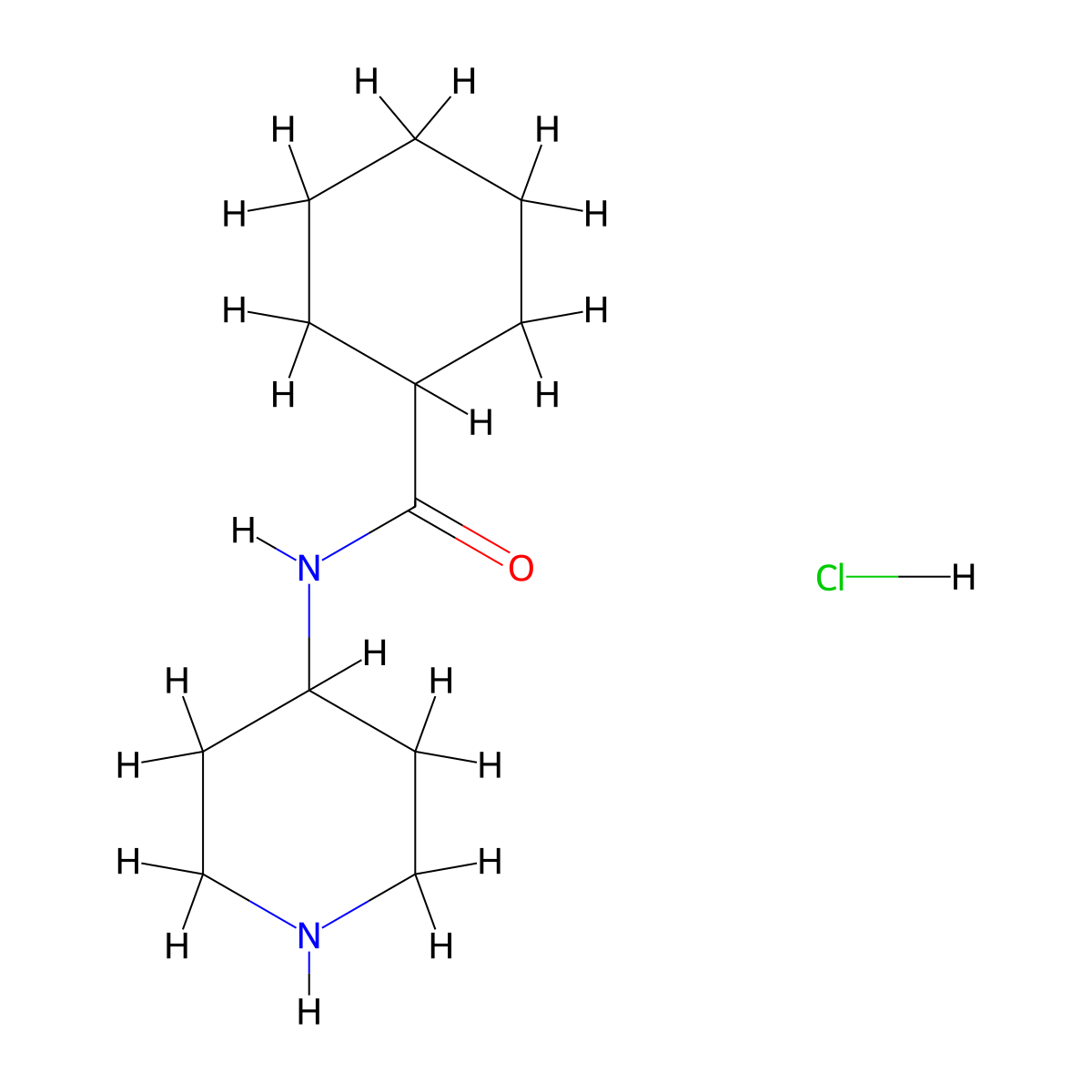 N-(Piperidine-4-yl)cyclohexanecarboxamide hydrochloride molecular structure, CAS 41823-26-1